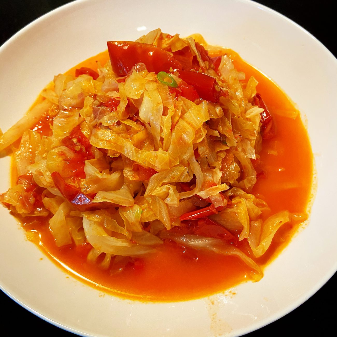 Cabbage with Tomato (summer dish)